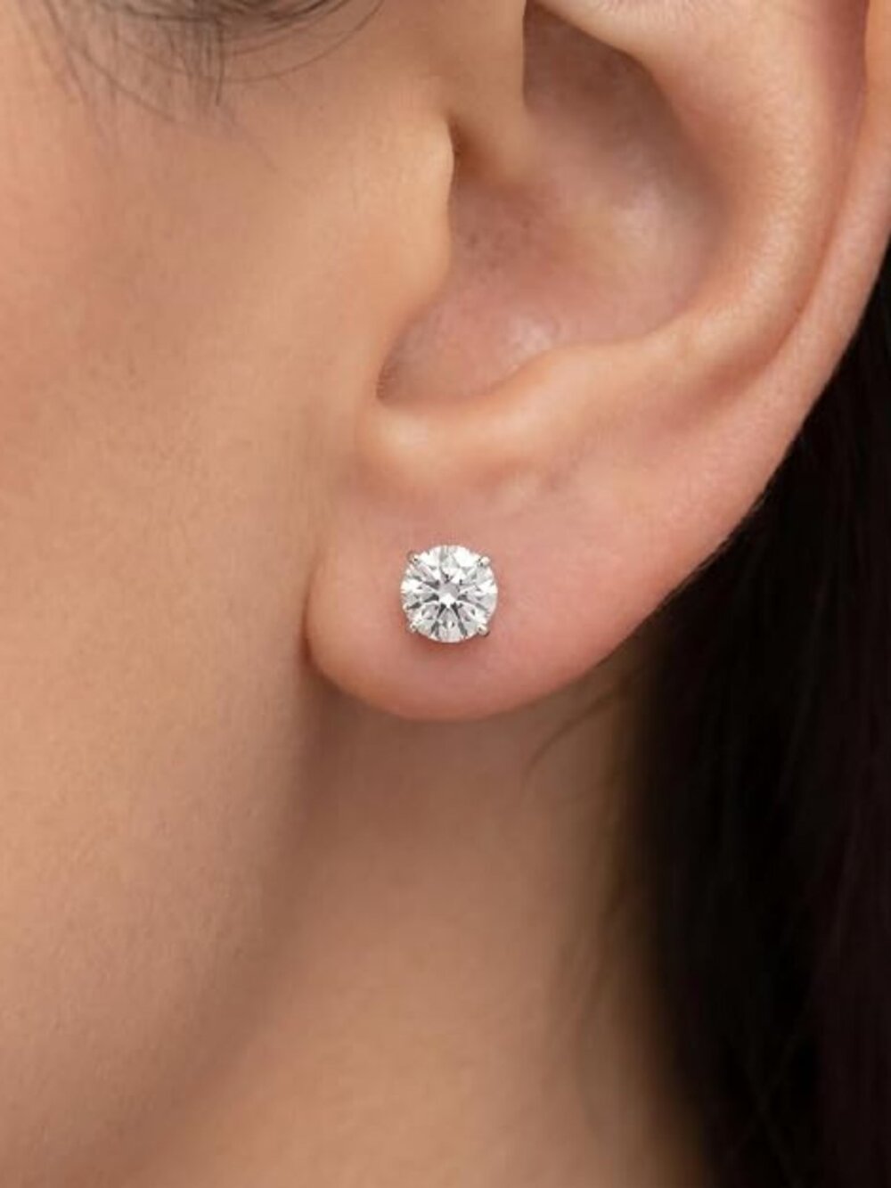 10kt Solid white gold  1.00ct 1ct Lab Created Earrings